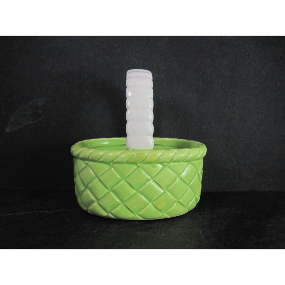 Small Vintage Lefton Green Basket